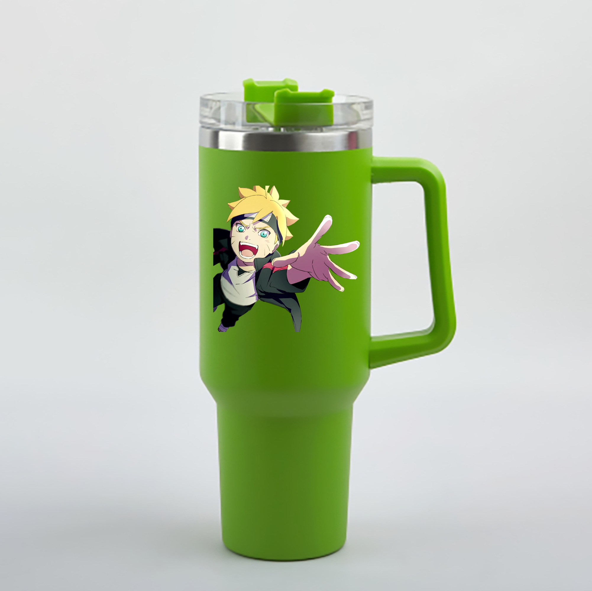 （画像用） NARUTO -ナルト- うずまき ボルト Uzumaki Boruto 1200mL車用タンブラー - クリスタルステッカー（プラスチックストロー付き）